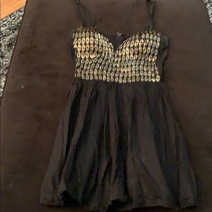 Black beaded mini dress